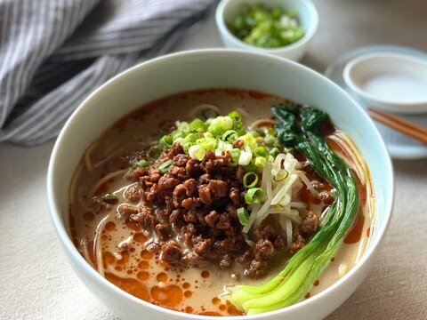 ベジ担々麵～大豆ミートの肉味噌風を使って～